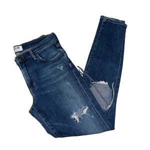 Agolde Sophie High Rise Skinny Jean Distressed Blue Size 27